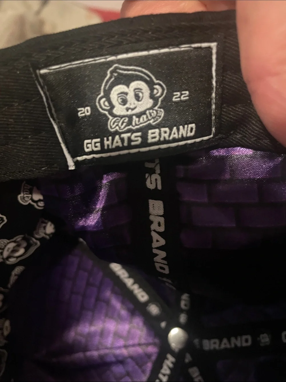 Black Baseball Cap with Cartoon Cat Metal Patch